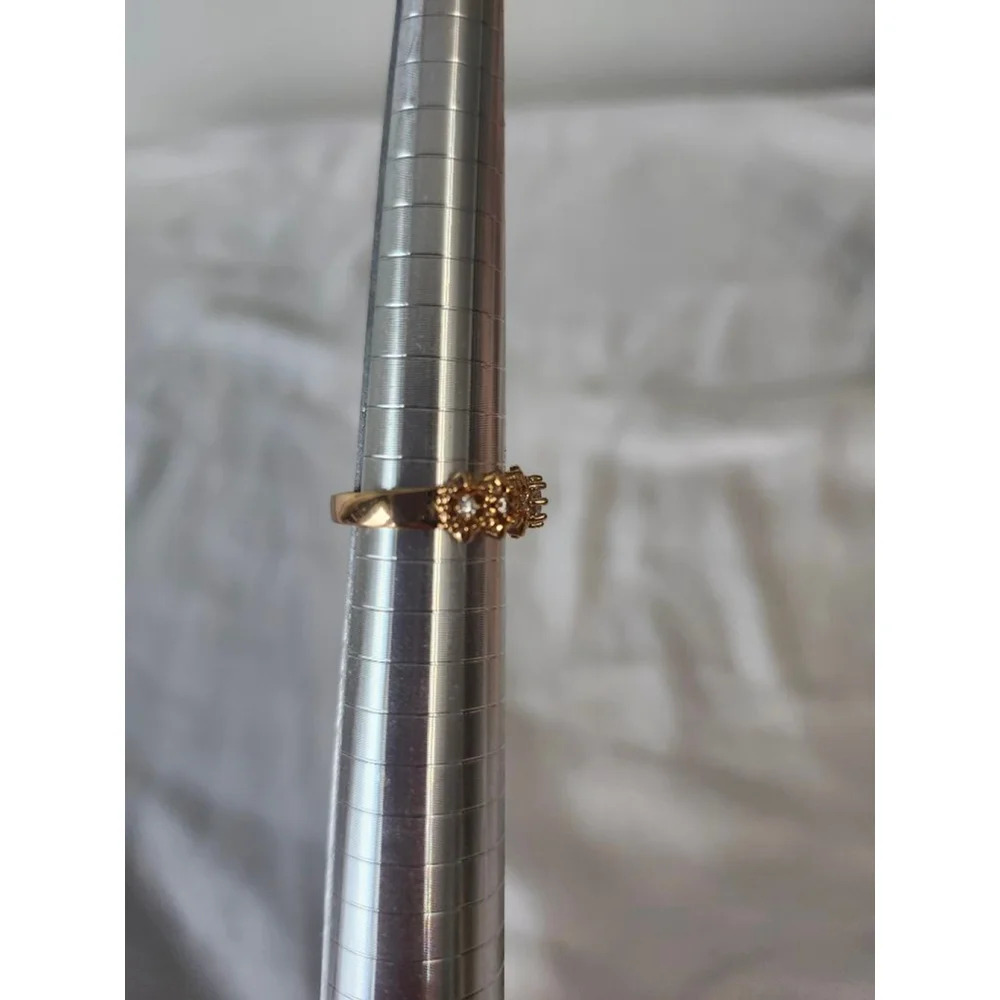 Rose Gold and White Stone Ring Size 6